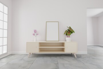 Photo frame design interior 3d rendering
