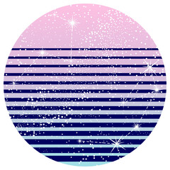 Round with stripes starry sky with constellations background. Modern design for prints, posters, cards. Vector illustration isolated on white. © ennona
