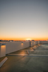 sunset from the roof parking sky color orange sun 