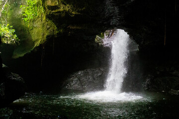 Lake with waterfall in Colombia