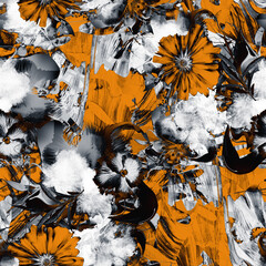 abstract textile pattern. flower seamless print pattern.