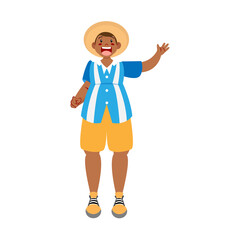 Isolated happy young man Culture Vector illustration