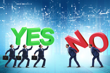 Businessmen in YES NO concept