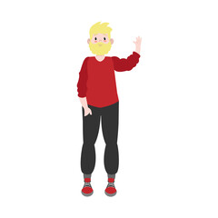 Isolated happy young man Culture Vector illustration