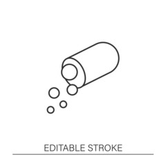  Supplements line icon. Vitamins and minerals. Nutrient supplements. Nutrition facts concept. Isolated vector illustration. Editable stroke