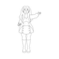 Isolated happy beautiful young woman Vector illustration