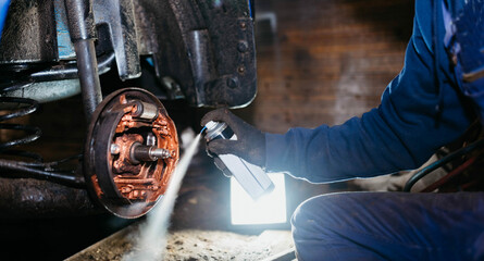 spraying copper grease on the brake mechanism, pads and other elements of the brake system. The...