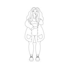 Isolated happy beautiful young woman Vector illustration