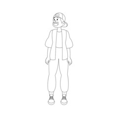 Isolated happy young man Culture Vector illustration