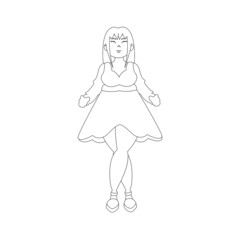 Isolated happy beautiful young woman Vector illustration
