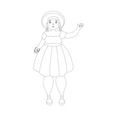 Isolated happy beautiful young woman Vector illustration