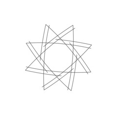 Geometric pattern star shape line modern logo design 