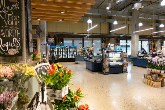 The interior of the Whole Foods Grocery Store. St Paul Minnesota MN USA