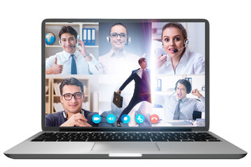 Videoconferencing concept with people in online call