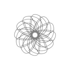 abstract spirograph element, symmetrical geometric pattern