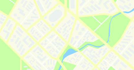 City vector map, flat style, navigation map