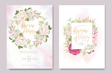 Elegant Soft Rose Wedding Invitation Set  