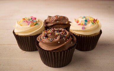 chocolate and vainilla cupcakes