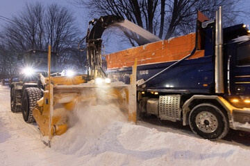 Snow removal operation with big machinery