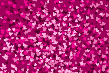Fototapeta na wymiar multicolored pink red valentines day heart shapes backdrop card illustration