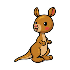 Cute little kangaroo cartoon standing