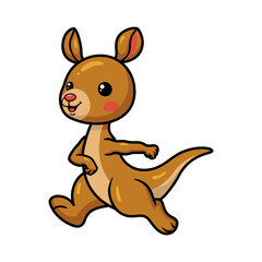 Cute little kangaroo cartoon dancing