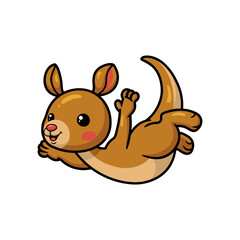 Cute little kangaroo cartoon flying