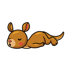 Cute little kangaroo cartoon sleeping