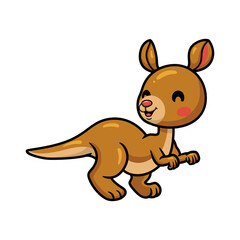 Cute little kangaroo cartoon standing