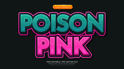 poison pink cartoon 3d text style effect