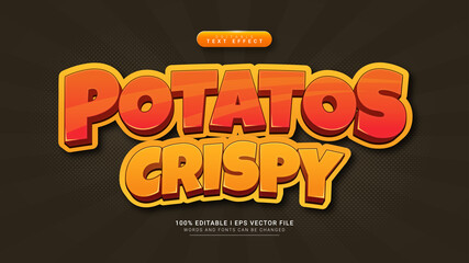 potatos crispy cartoon 3d text style effect