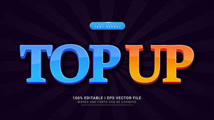 top up 3d text style effect template