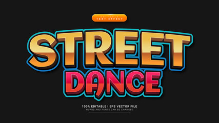 street dance cartoon 3d text style effect