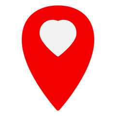 pin love icon logo flat style vector