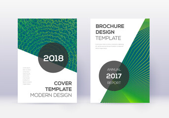 Modern cover design template set. Green abstract l
