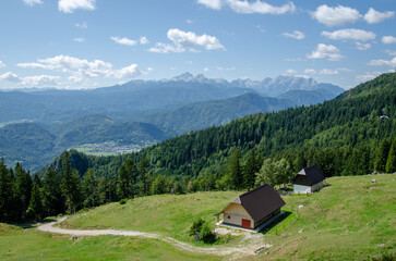 Scenery of Triglav National Park with Triglav mountain, Slovenia