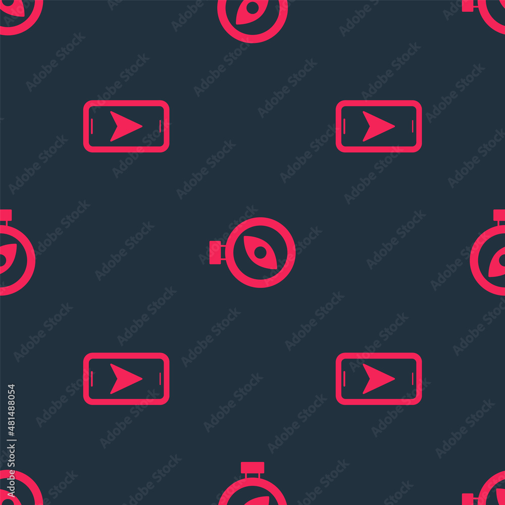 Poster set city map navigation and compass on seamless pattern. vector
