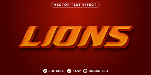 Lions Text Effect,Fully Editable Font Text Effect © Saga Creative