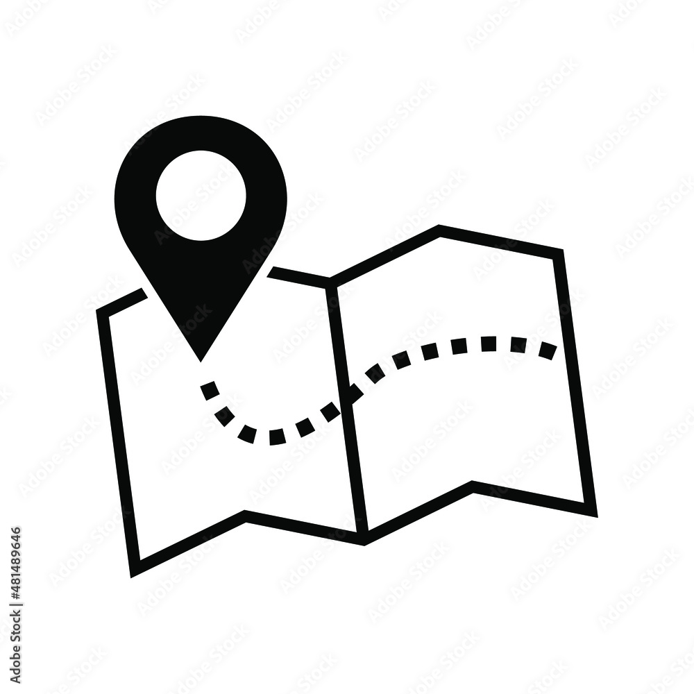 Wall mural map pointer icon