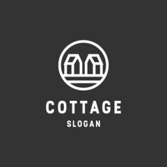 Cottage Simple Concept Logo  on black backround