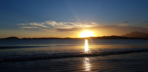 Sunset on the beach.