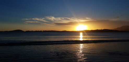 Sunset on the beach.