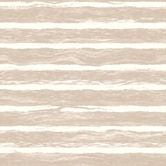 Minimal ecru jute plain horizontal stripe texture pattern. Two tone washed out beach decor background. Modern rustic brown sand color design. Seamless striped distress shabby chic pattern. 