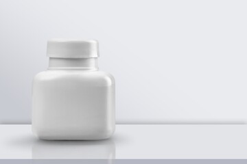 Concept of antiviral pill against coronavirus disease. COVID drugs on a medical table.