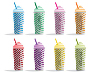 Slurpees  variety of flavors. vector illustration