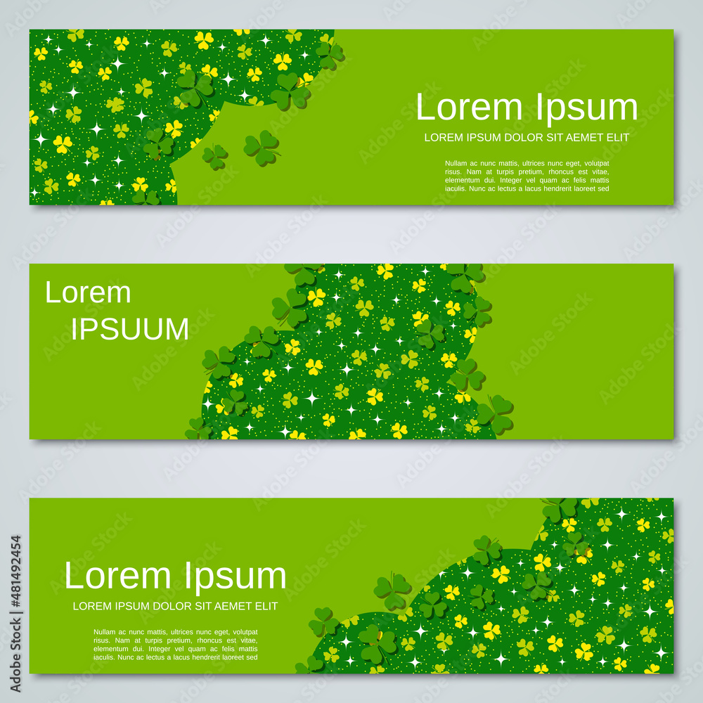 Poster st.patrick's day horizontal web banners vector collection