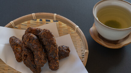 かりんとう　”Japanese deep fried brown sugar snack”