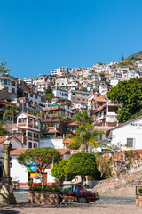 Taxco City, Mexico. The magical town, famous for the production of silver. Colonial houses on the hill.