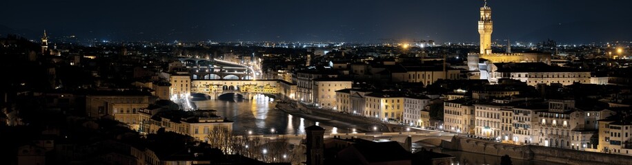 Florence, Ponte Vecchio, Arnolfo tower and river Arno. Cultural famous places in hi-res shot....