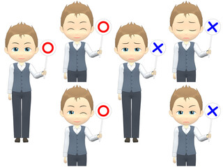 [OK NG B] Caucasian Man Vest short hair front